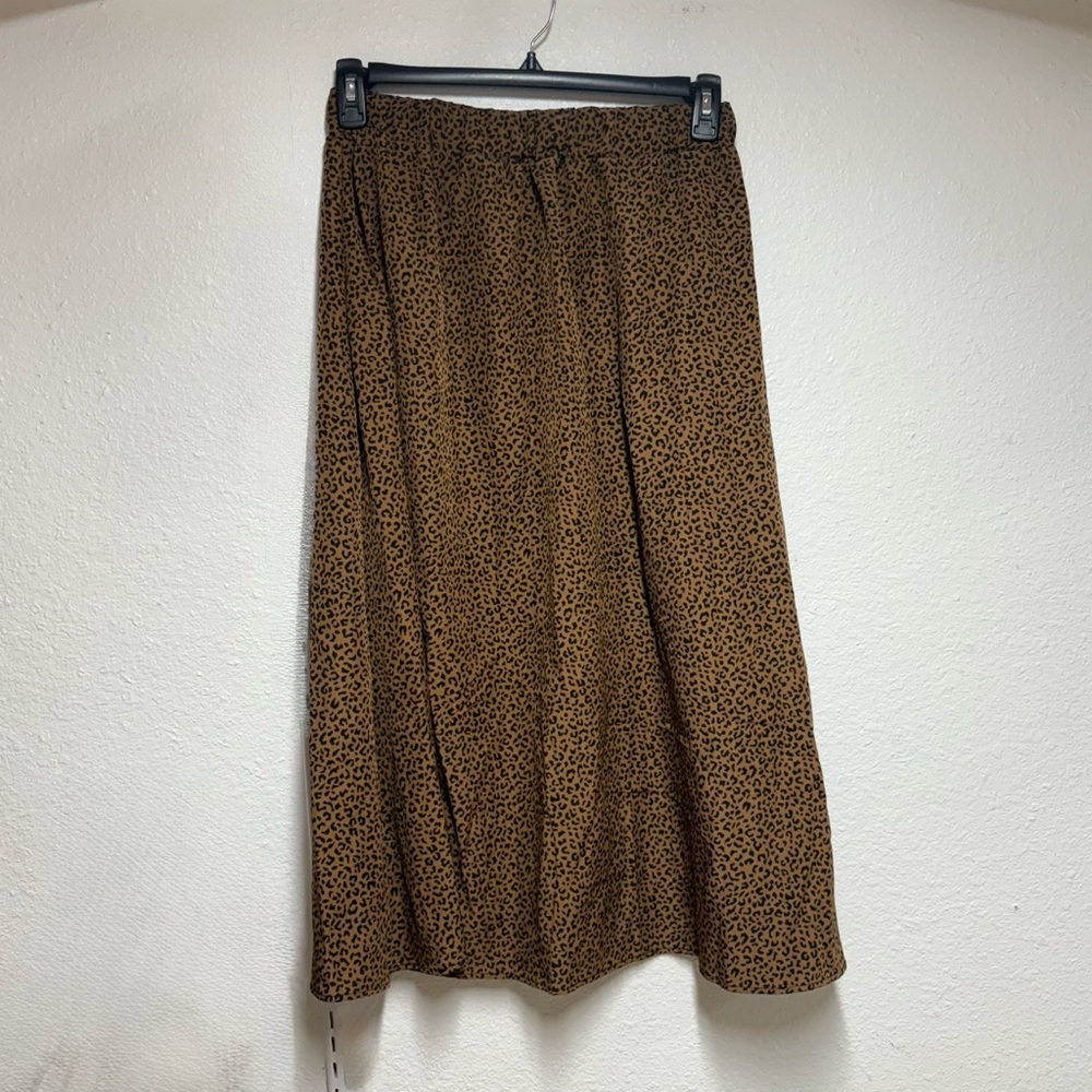 Elegant Brown Leopard A-Line Skirt